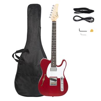 【AM不售卖】GTL 半空心双-单拾音器 玫瑰木指板 透明酒红-白护板 S101 TL电吉他