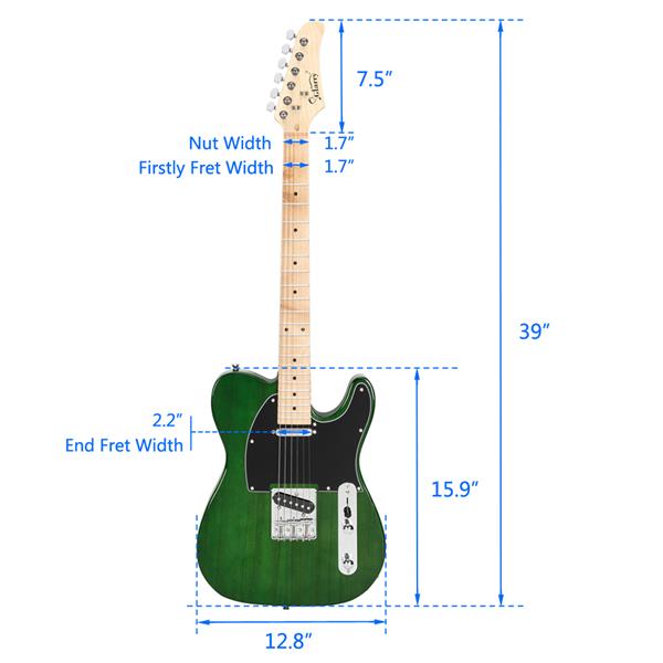 【AM不售卖】GTL 实心单-单拾音器 枫木指板 绿色-黑护板 S101 TL电吉他-13
