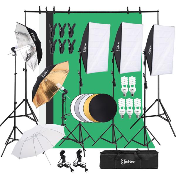 欧规 KS01 45W 长方形 带柔光箱柔光伞加五合一反光板套装 摄影套装-40