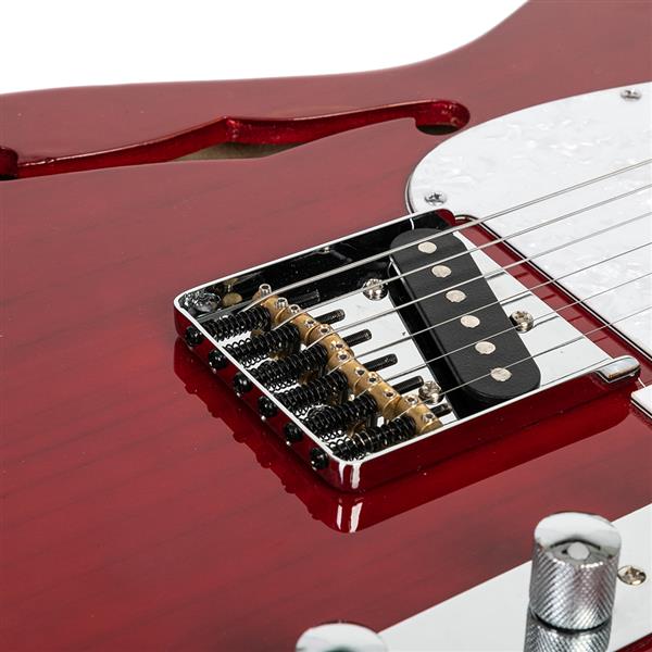 【AM不售卖】GTL 半空心双-单拾音器 玫瑰木指板 透明酒红-白护板 S101 TL电吉他-21