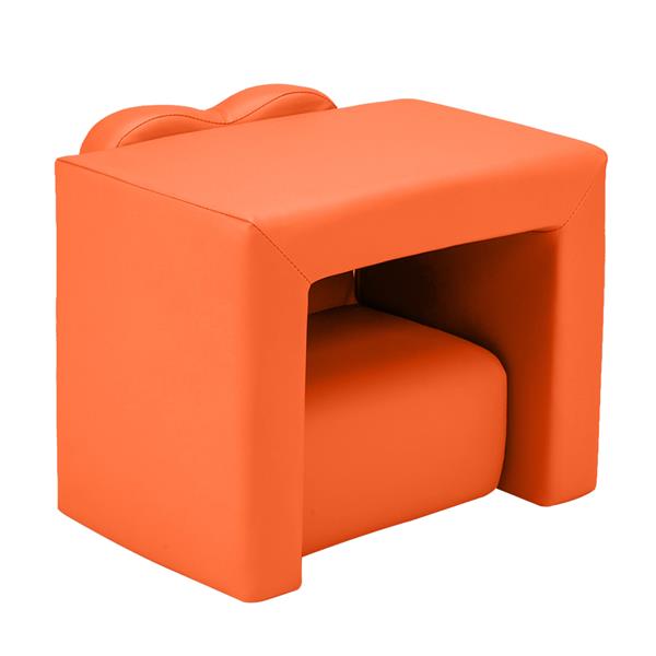 N101 1set 单人二合一 美标PU 49*32*39cm 长方形 橙色 现代 一岁以上儿童 儿童沙发-2
