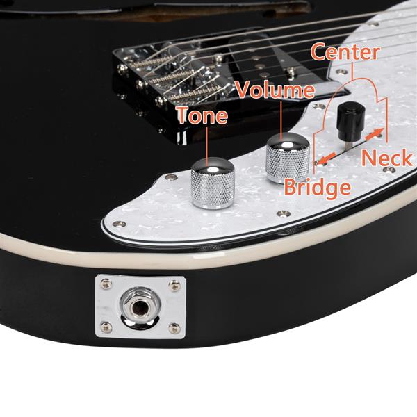 【AM不售卖】GTL 半空心单-单拾音器 玫瑰木指板 黑色-白珍珠护板 S201 TL电吉他-24