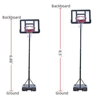 B07S PVC透明板 210-260cm N002 便携式可移动 青少年 篮球架