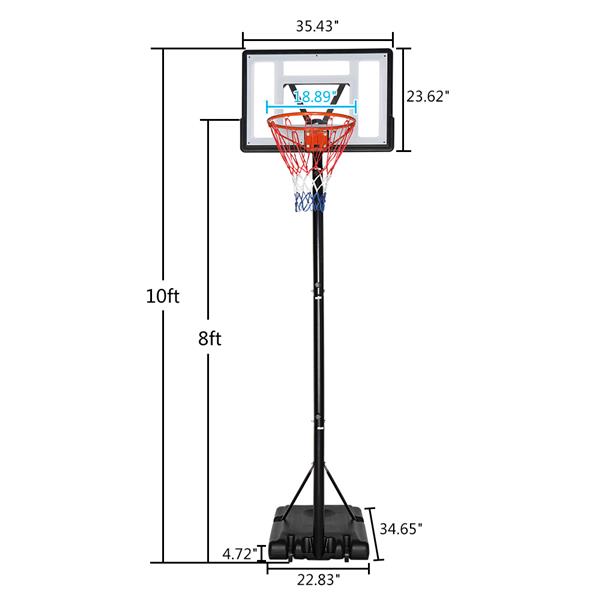 LX】B07N PVC透明板 210-305cm N002 便携式可移动 青少年 篮球架-10