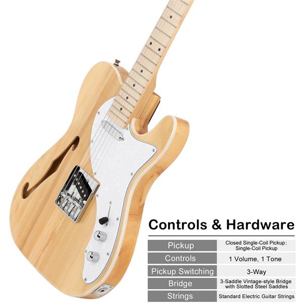 【AM不售卖】GTL 半空心单-单拾音器 玫瑰木指板 原木色-白珍珠护板 S201 TL电吉他-23