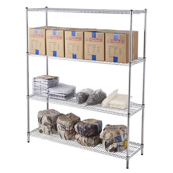 4层 铁 150*45*180cm 银色 N001 可自由调节层间距 家用金属层架-4