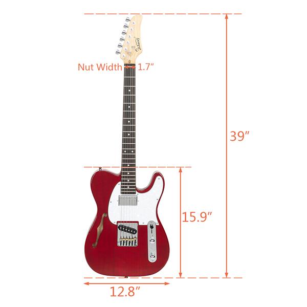 【AM不售卖】GTL 半空心双-单拾音器 玫瑰木指板 透明酒红-白护板 S101 TL电吉他-5