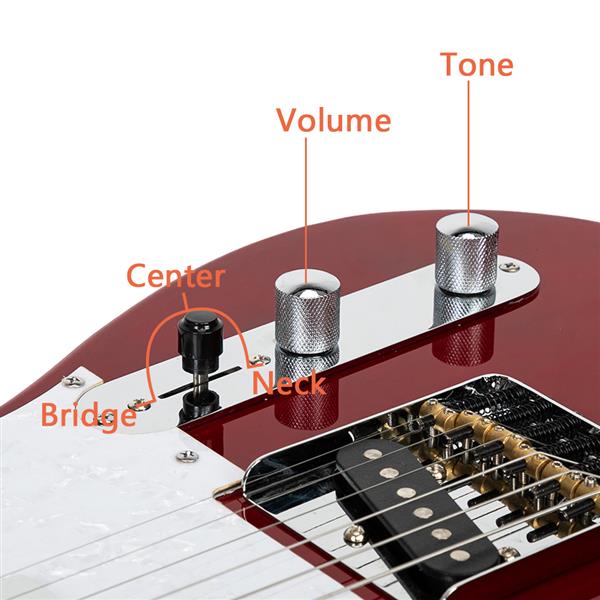 【AM不售卖】GTL 半空心双-单拾音器 玫瑰木指板 透明酒红-白护板 S101 TL电吉他-18