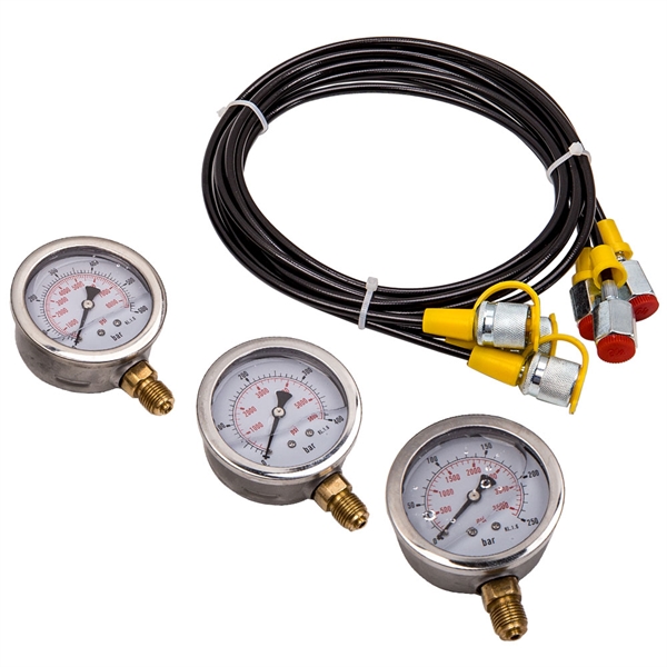 液压测试套件Hydraulic Pressure Testing Gauge Diagnostic Couplings Kit For Excavator-4
