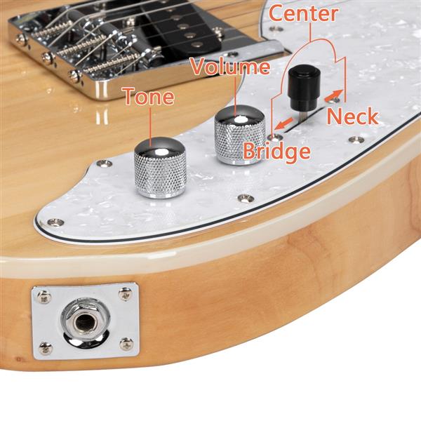 【AM不售卖】GTL 半空心单-单拾音器 玫瑰木指板 原木色-白珍珠护板 S201 TL电吉他-24