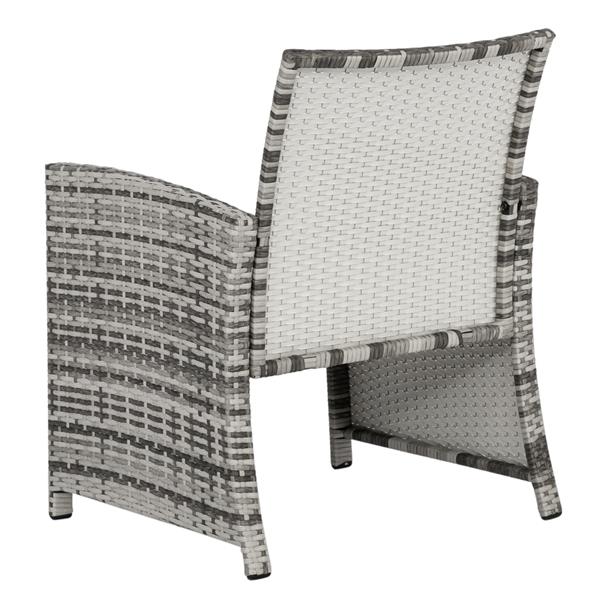 2pcs单人椅和2pcs脚凳和1pc茶几 铁框架 灰白渐变 N002 脚凳可收纳 编藤多件套-32