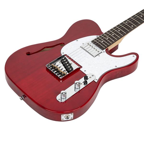 【AM不售卖】GTL 半空心双-单拾音器 玫瑰木指板 透明酒红-白护板 S101 TL电吉他-17