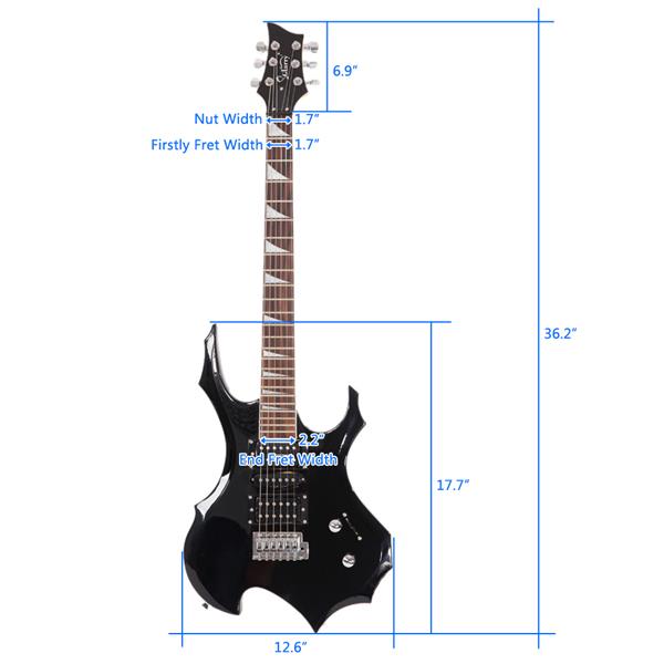 【AM不售卖】单摇双-单-双拾音器 黑色 S101 火焰电吉他-16