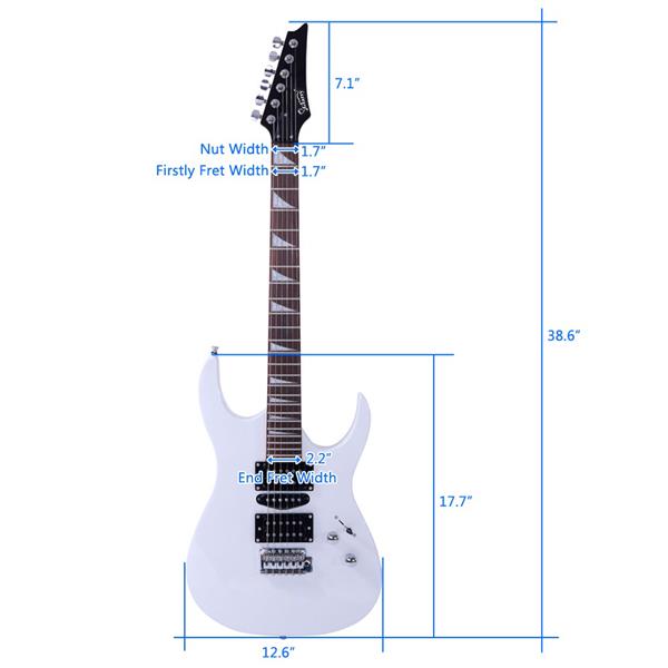 【AM不售卖】双-单-双拾音器 白色 170型电吉他+音箱套装-9