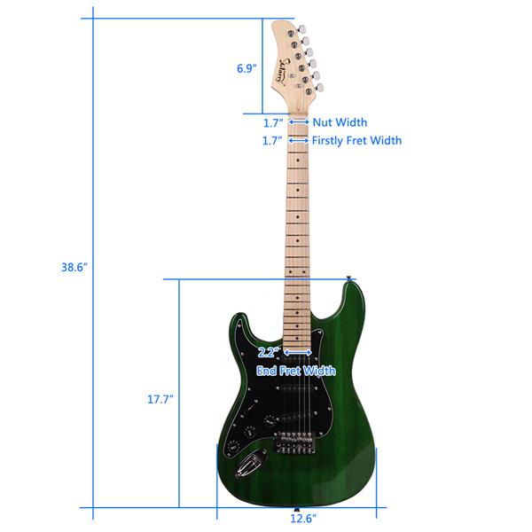 【AM不售卖】ST 左手 单-单-单拾音器 枫木指板 绿色-黑护板 S201 ST电吉他-13