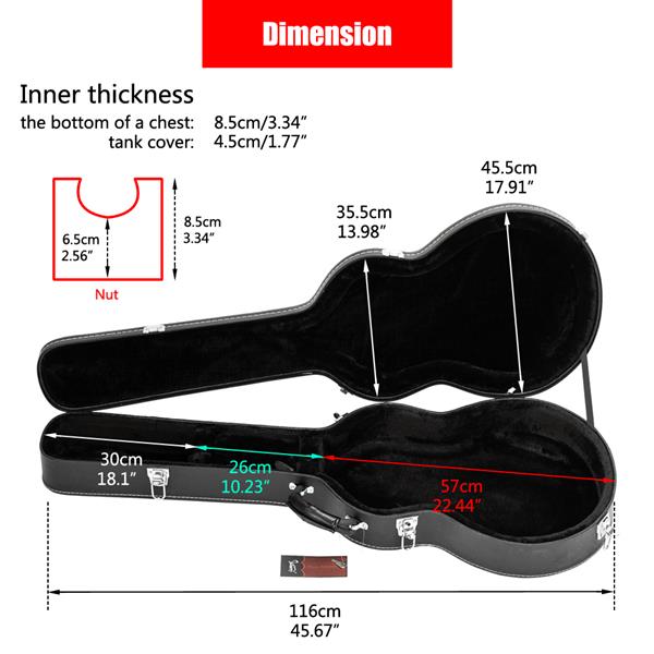 【AM不售卖】PVC 随琴身鼓面型 黑色细纹 Gibson/EPI ES-335爵士电吉他  电吉他皮盒-2