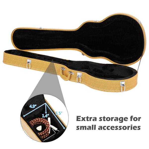 【AM不售卖】PVC 随琴身鼓面型 黄色细纹 GLP电吉他  电吉他皮盒-5