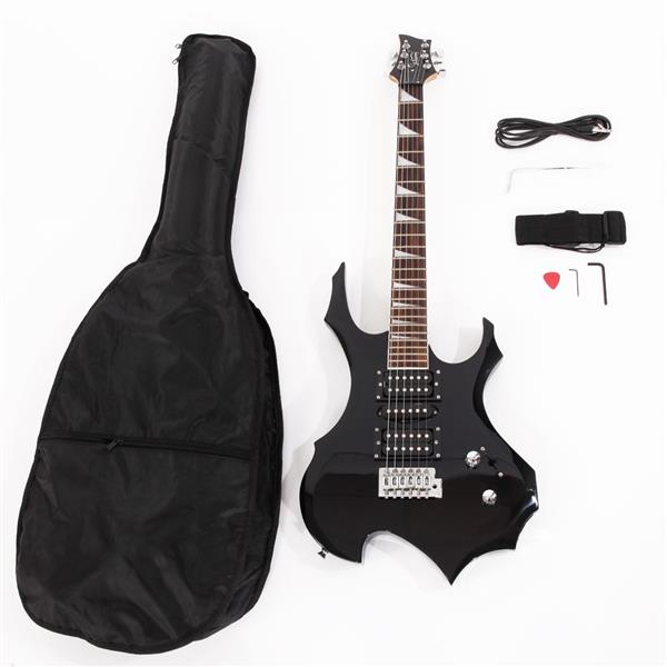【AM不售卖】单摇双-单-双拾音器 黑色 S201 火焰电吉他+音箱套装-2