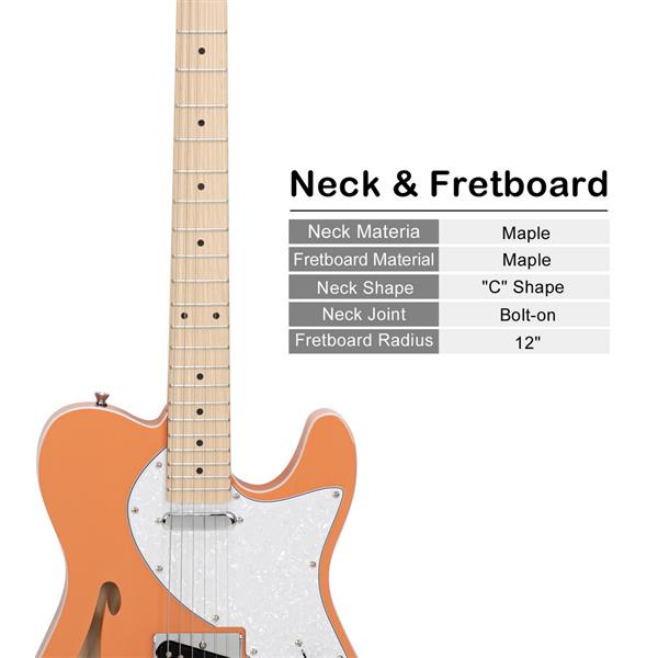 【AM不售卖】GTL 半空心单-单拾音器 玫瑰木指板 橘红色-白珍珠护板 S201 TL电吉他-20