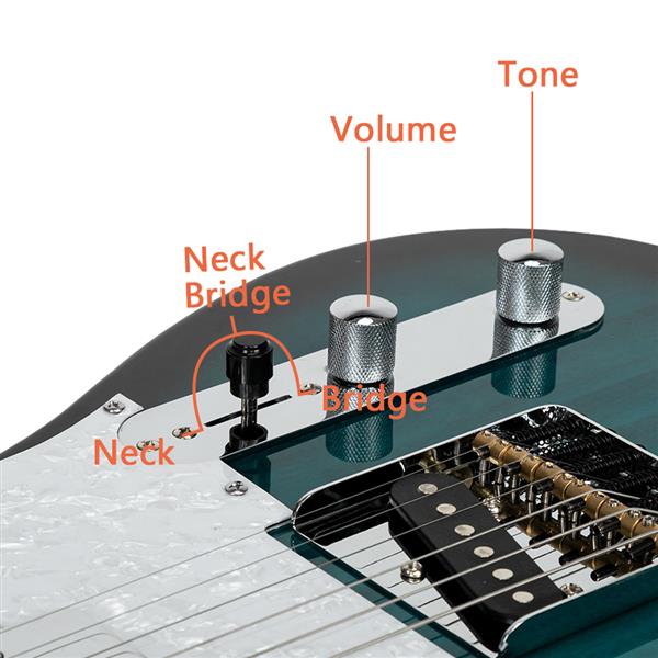 【AM不售卖】GTL 半空心双-单拾音器 玫瑰木指板 化蓝色-白护板 S101 TL电吉他-1