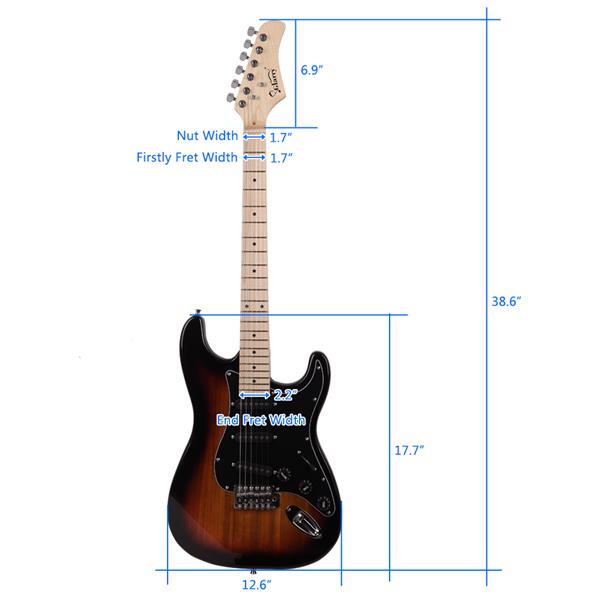 【AM不售卖】GST 单-单-单拾音器 枫木指板 日落色-黑护板 S102 ST电吉他-15