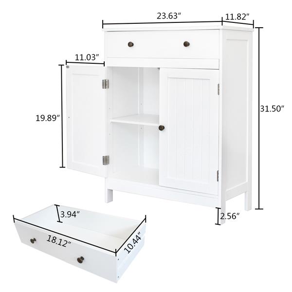密度板喷漆 白色 单门 单抽 立柜 N001 浴室立柜-6