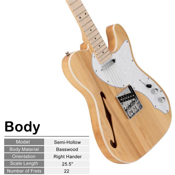 【AM不售卖】GTL 半空心单-单拾音器 玫瑰木指板 原木色-白珍珠护板 S201 TL电吉他-22