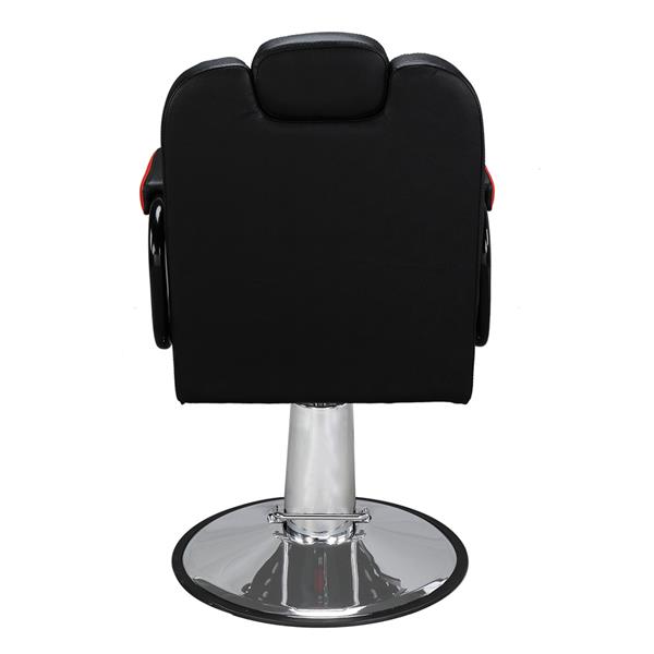 PVC皮套 铁框架 圆形底座 150kg 黑红 HZ88100  理发椅-5