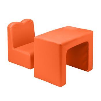 N101 1set 单人二合一 美标PU 49*32*39cm 长方形 橙色 现代 一岁以上儿童 儿童沙发