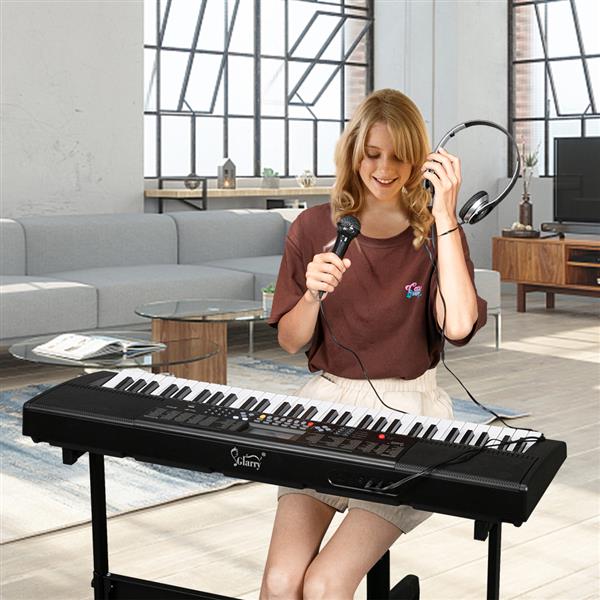 【AM不售卖】GEP-102 61键 黑色 教学多功能 电子琴+支架套装-35