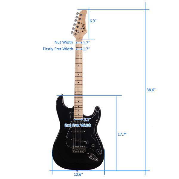 【AM不售卖】GST 单-单-单拾音器 枫木指板 黑色-黑护板 S102 ST电吉他-16