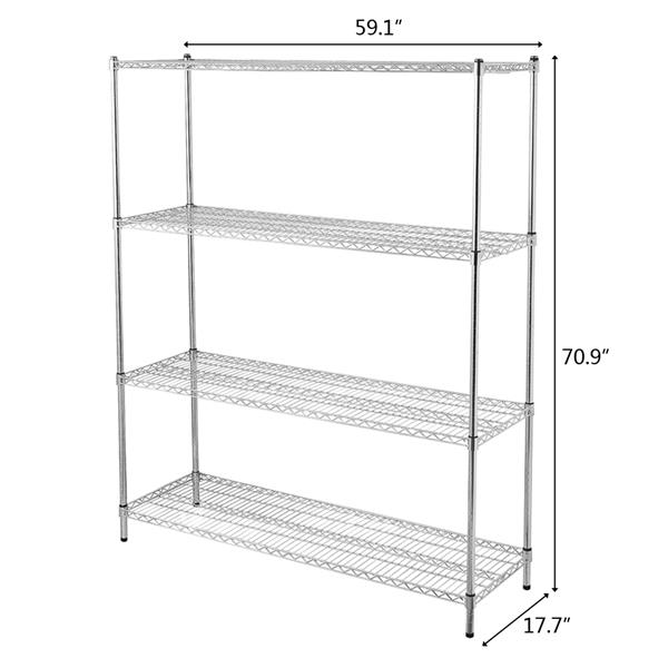 4层 铁 150*45*180cm 银色 N001 可自由调节层间距 家用金属层架-2