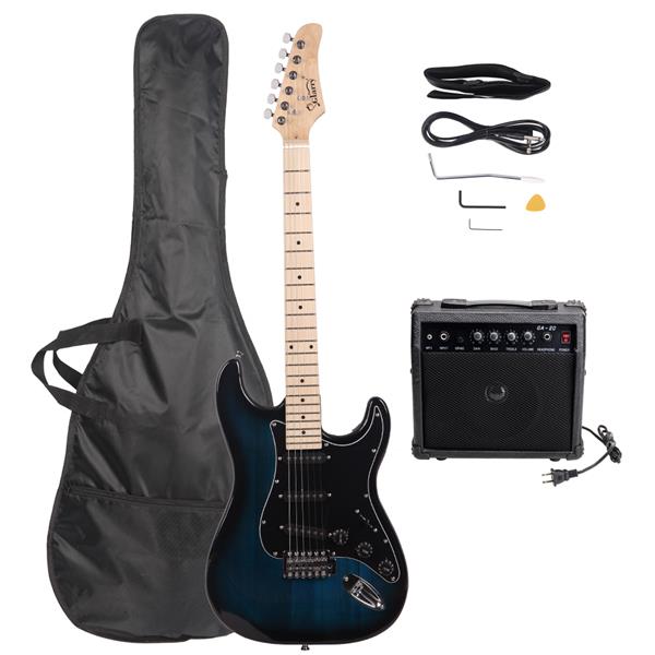 【AM不售卖】GST 单-单-单拾音器 枫木指板 化蓝色-黑护板 S201 ST电吉他+音箱套装-2