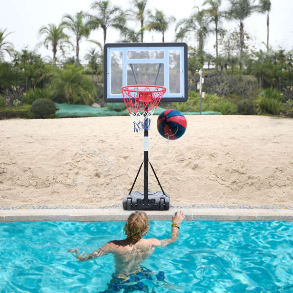 PVC透明板 篮框可调节115-135cm 篮球架 泳池边 最大适用7#球 N002 LX-B064S-19