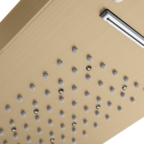 金色 不锈钢 淋浴屏 六种出水模式 带LED灯 6501 N001-13