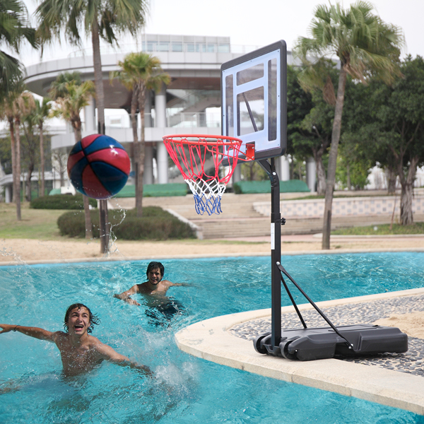 PVC透明板 篮框可调节115-135cm 篮球架 泳池边 最大适用7#球 N002 LX-B064S-1