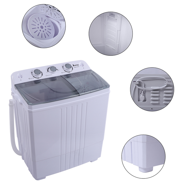 美规 XPB45-ZK45 16.5Lbs 洗衣机 110V 400W 双桶 塑料 灰色盖板 半自动-35