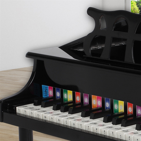 LALAHO 木质 30按键机械音质带乐谱架 黑色 儿童钢琴 49*50.5*48.5cm N001-15