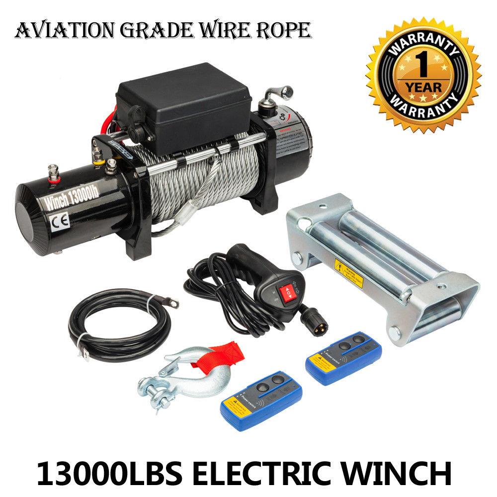 Classic 13000lbs 12V Electric Recovery Winch Truck SUV 2 PCS Wireless Remote