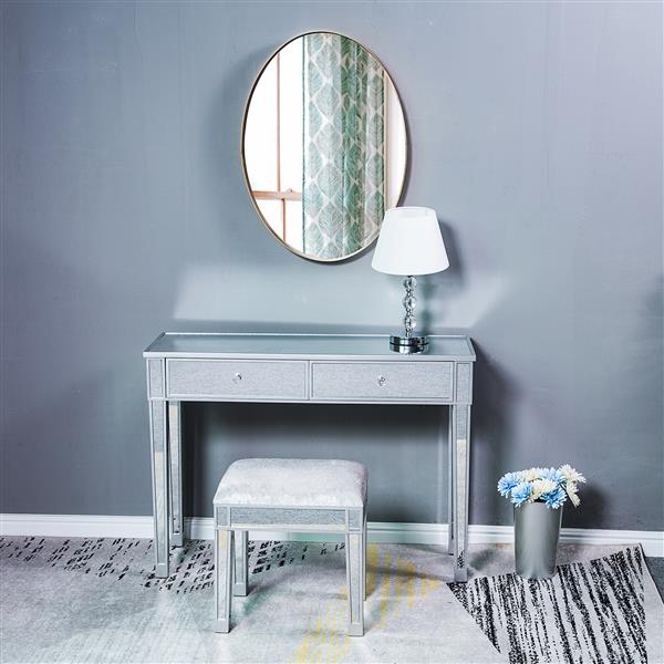 银灰色 镜面+天鹅绒 梳妆凳 现代风 N001-15