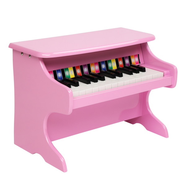 LALAHO 木质 25按键机械音质 粉色 儿童钢琴 41.5*25*29.5cm-5