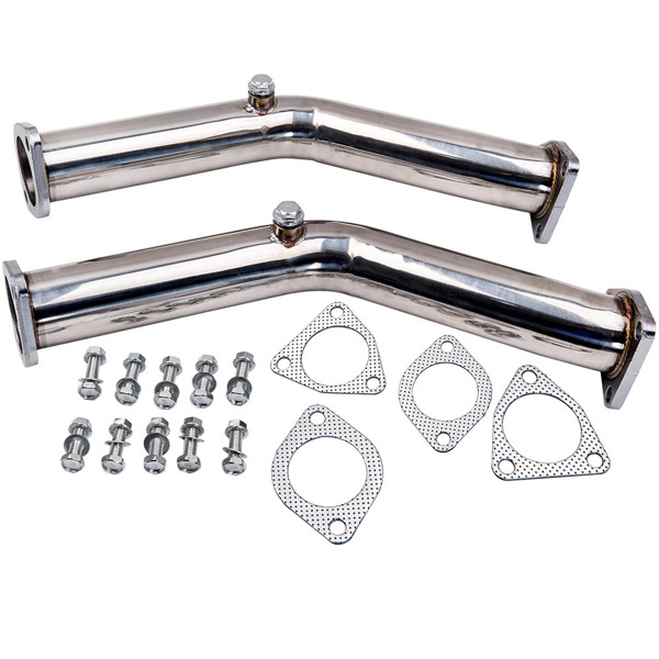 排气歧管 2 Test Pipes Decat Non Reson Straight Exhaust Fit Nissan 350Z Infiniti G35 FX35-1
