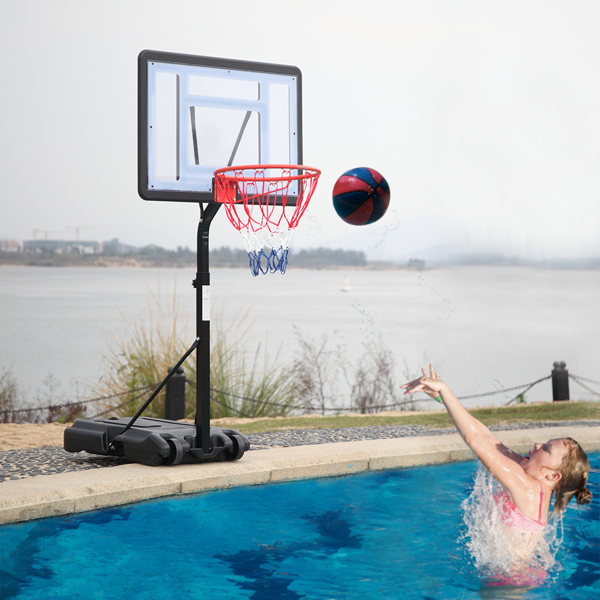 PVC透明板 篮框可调节115-135cm 篮球架 泳池边 最大适用7#球 N002 LX-B064S-18