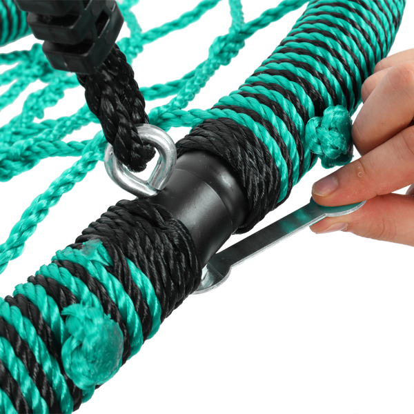 LALAHO PE绳包边 圆形网状 绿色网面 儿童网状秋千 100cm直径 200kg-2