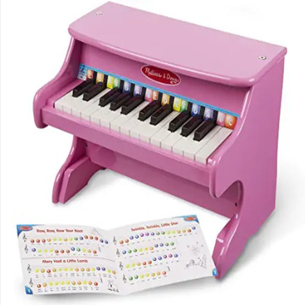 LALAHO 木质 25按键机械音质 粉色 儿童钢琴 41.5*25*29.5cm-1