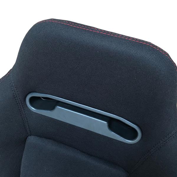 红线黑布+可调节的滑动条赛车座椅-7