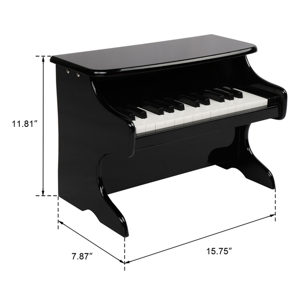 LALAHO 木质 25按键机械音质 黑色 儿童钢琴 41.5*25*29.5cm-11