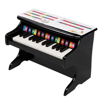 LALAHO 木质 25按键机械音质 黑色 儿童钢琴 41.5*25*29.5cm