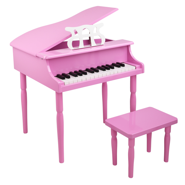 LALAHO 木质 30按键机械音质带乐谱架 粉色 儿童钢琴 49*50.5*48.5cm N001-2