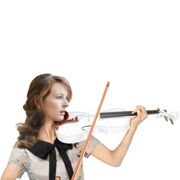 【AM不售卖】Glarry GV103 4/4 全实木红木配件 白色 小提琴-18